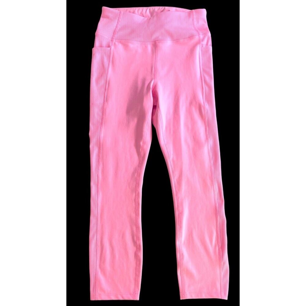 Athletic Works Pink Yoga Pants Womens Leggings Pull Up Stretch Waist Size XS 0-2